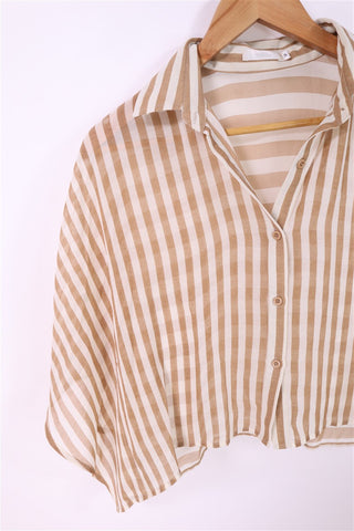 חולצת שיפון פסים אה סימטרית- S-M