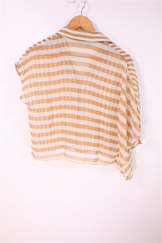 חולצת שיפון פסים אה סימטרית- S-M