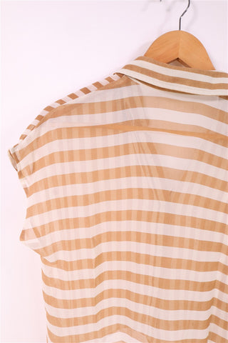 חולצת שיפון פסים אה סימטרית- S-M