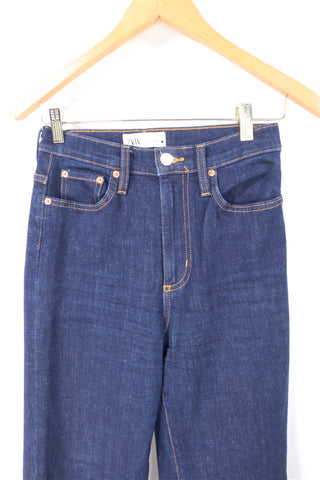 גינס ZARA מתרחב בכחול כהה- XS