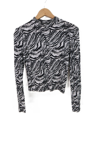 חולצת מיני גולף פרינט זברה- M-L