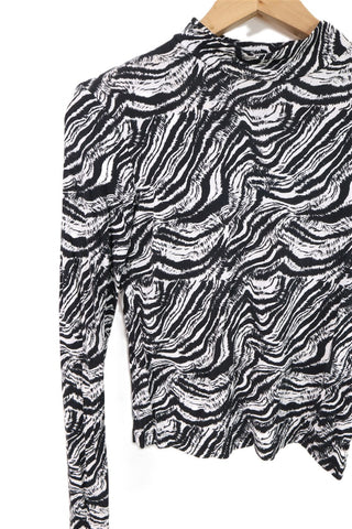 חולצת מיני גולף פרינט זברה- M-L