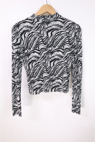 חולצת מיני גולף פרינט זברה- M-L