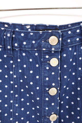 חצאית גינס מיני מנוקדת בכחול - XS