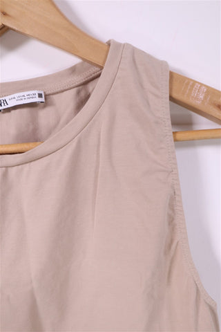 חולצת גופיה ZARA קרופ בניוד- L-XL