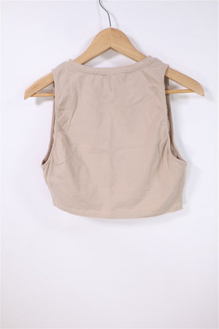 חולצת גופיה ZARA קרופ בניוד- L-XL