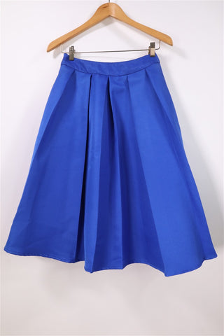 חצאית וינטיג  קפלים בכחול עז- XS