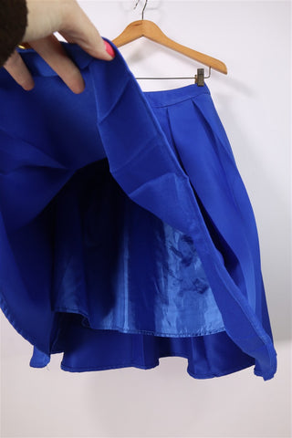 חצאית וינטיג  קפלים בכחול עז- XS