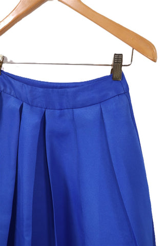 חצאית וינטיג  קפלים בכחול עז- XS