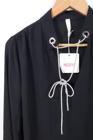 חולצה אלגנטית חדשה בשחור- L