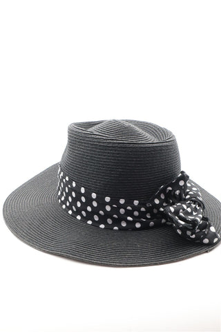 כובע קש מנוקד עם סרט- OS