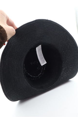 כובע קש מנוקד עם סרט- OS