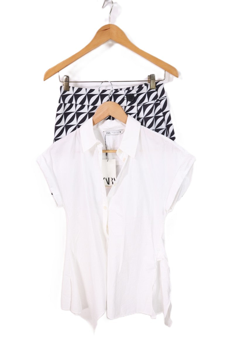 חולצה ZARA חדשה עם טוויס בלבן-XS-S