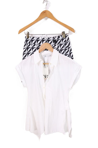 חולצה ZARA חדשה עם טוויס בלבן-XS-S