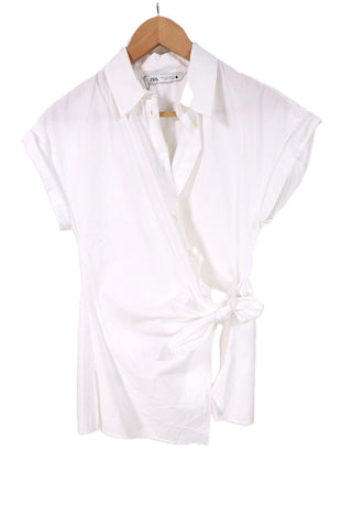 חולצה ZARA חדשה עם טוויס בלבן-XS-S