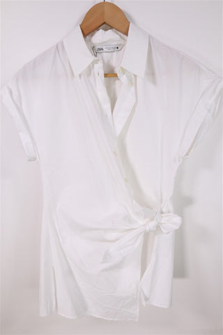 חולצה ZARA חדשה עם טוויס בלבן-XS-S