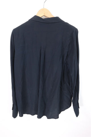 חולצה ZARA מכופתרת בשחור-L-XL