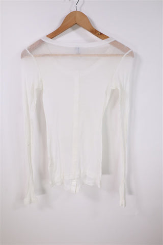 חולצת בייסיק כפתורים שמנת- XS-M