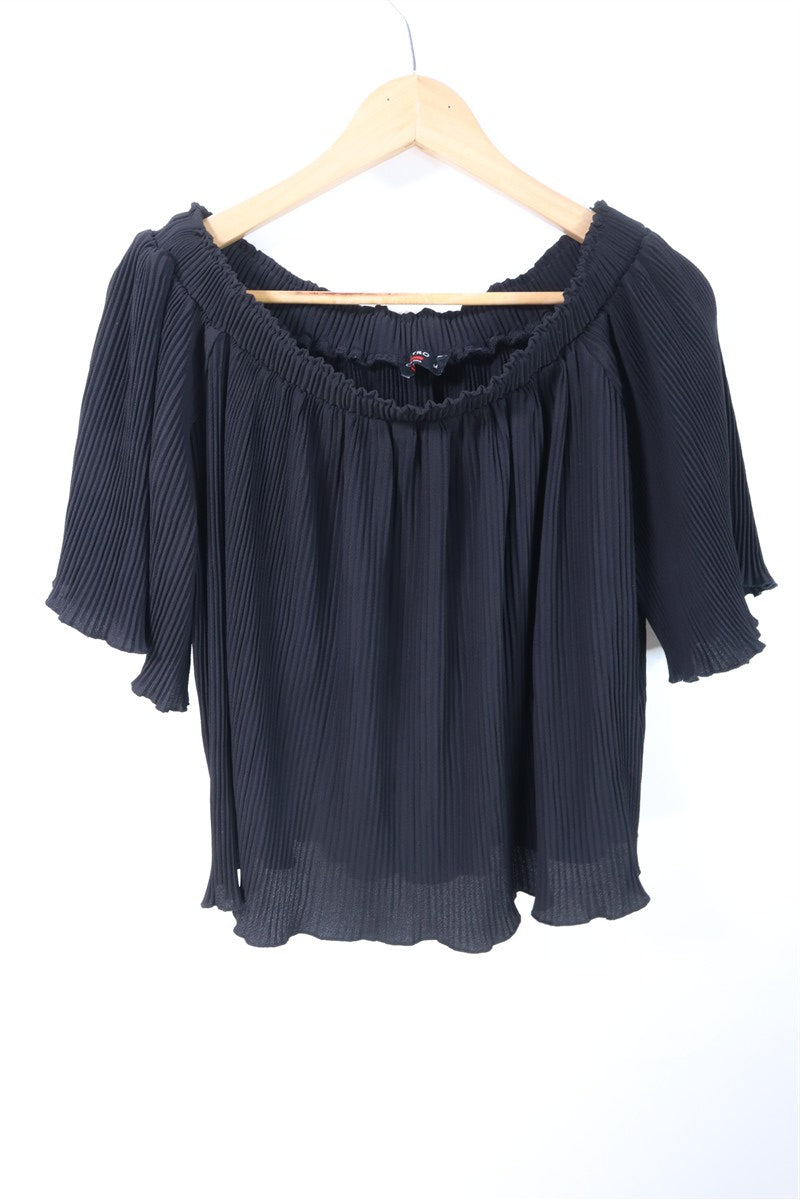 חולצת אופשולדרס נשפכת בשחור -M-L