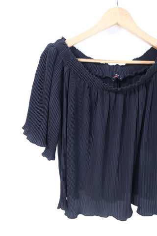 חולצת אופשולדרס נשפכת בשחור -M-L