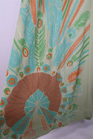 שמלת וינטיג טווסים בירוק טורקיז - M-L