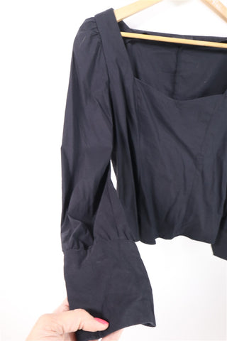 חולצה אלגנטית מעוצבת בשחור- L-XL