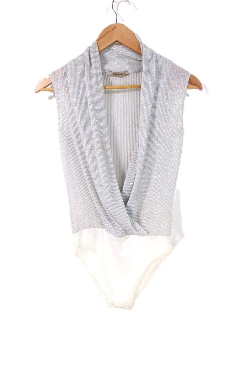 בגד גוף מעטפת בכסף מנצנץ- XS-S