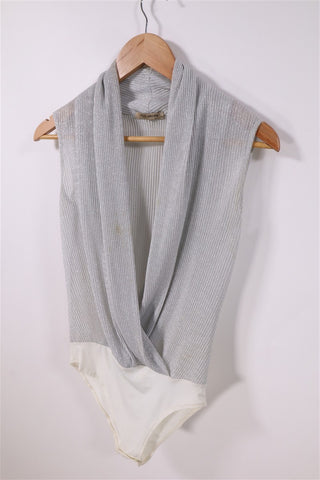 בגד גוף מעטפת בכסף מנצנץ- XS-S