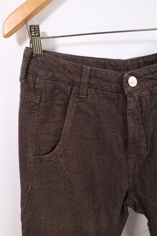 מכנסיים באגי מעוצבים בחום טוויד- S