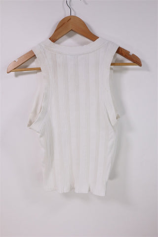 חולצת גופיה  ZARA סטרצית בלבן - L
