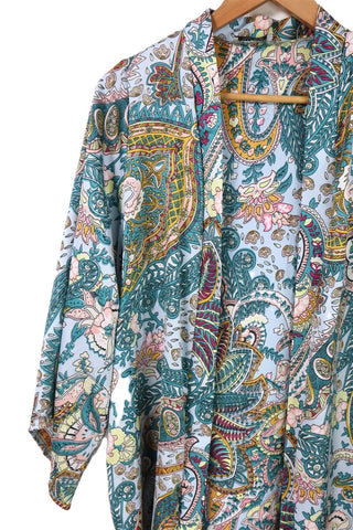 עליונית קימונו פרחוני בתכלת- OS