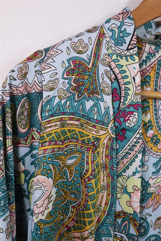 עליונית קימונו פרחוני בתכלת- OS