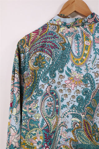 עליונית קימונו פרחוני בתכלת- OS