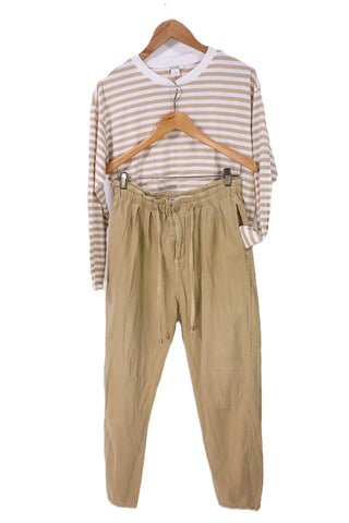 מכנסי בד ZARA בכאמל- M-L