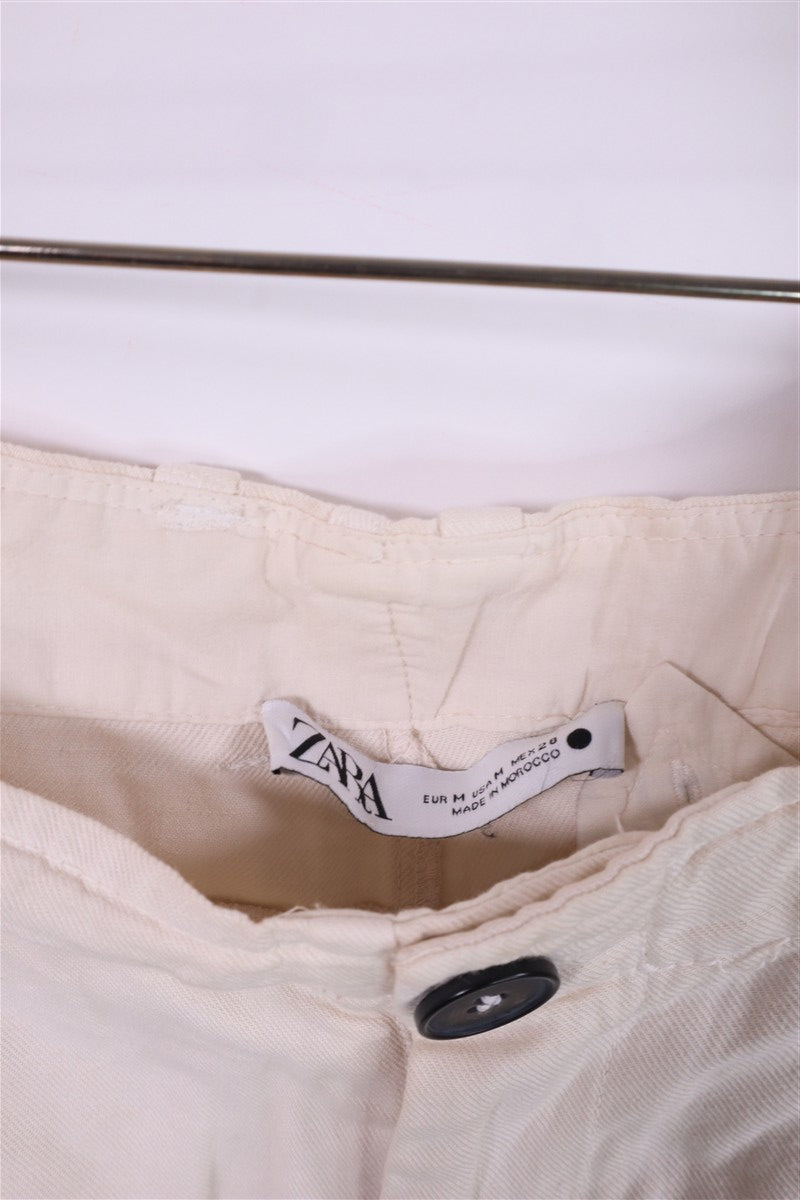 מכנסי בד ZARA בשמנת - M-L, תמונה 4