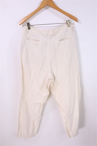 מכנסי בד ZARA בשמנת - M-L