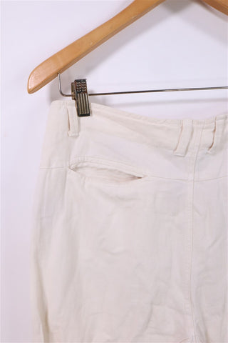 מכנסי בד ZARA בשמנת - M-L