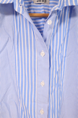 חולצת פסים אוברסייז בלבן וכחול -S-M