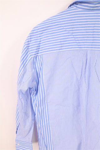 חולצת פסים אוברסייז בלבן וכחול -S-M