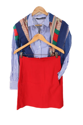 חצאית באדום ZARA מעוצבת -S