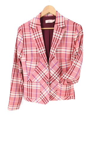 גקט MANGO משבצות באדום- M-L