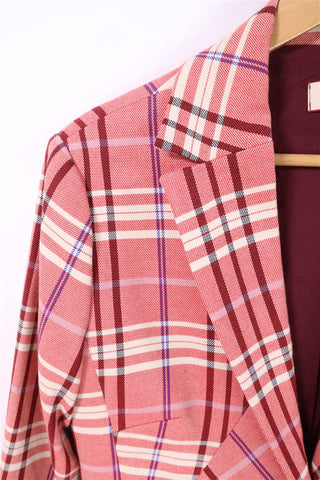 גקט MANGO משבצות באדום- M-L