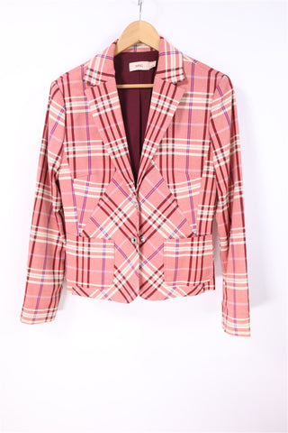 גקט MANGO משבצות באדום- M-L