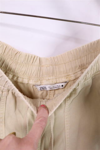 מכנסי בד ZARA שמנת קרם- L