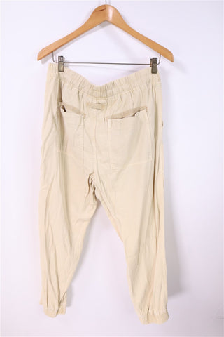 מכנסי בד ZARA שמנת קרם- L