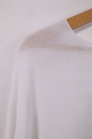 חולצת סריג נשפכת בלבן וכסף- L-XL