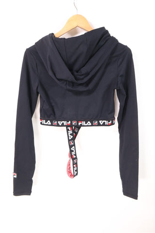 חולצת קפוצון  ספורטיבית קרופ  FILA בשחור- S