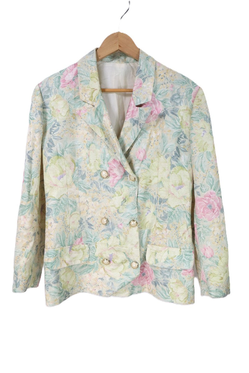 גקט וינטיג אלגנטי פרחוני בגווני פסטל- S-M