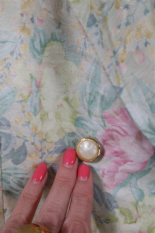 גקט וינטיג אלגנטי פרחוני בגווני פסטל- S-M