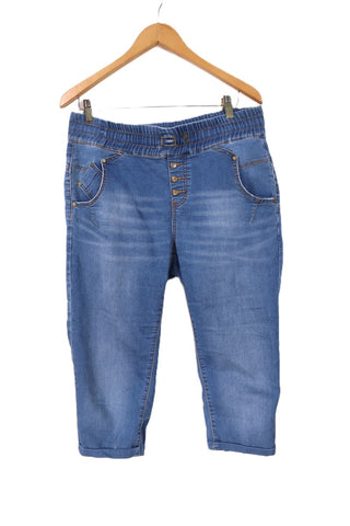 מכנסי בד גינס  באגי BIANCO כחול 7/8-L-XL